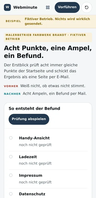 Dasselbe Beispiel auf dem Handy.