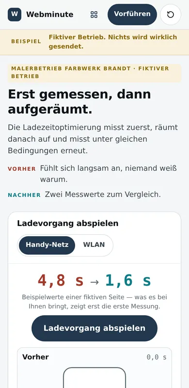 Dasselbe Beispiel auf dem Handy.